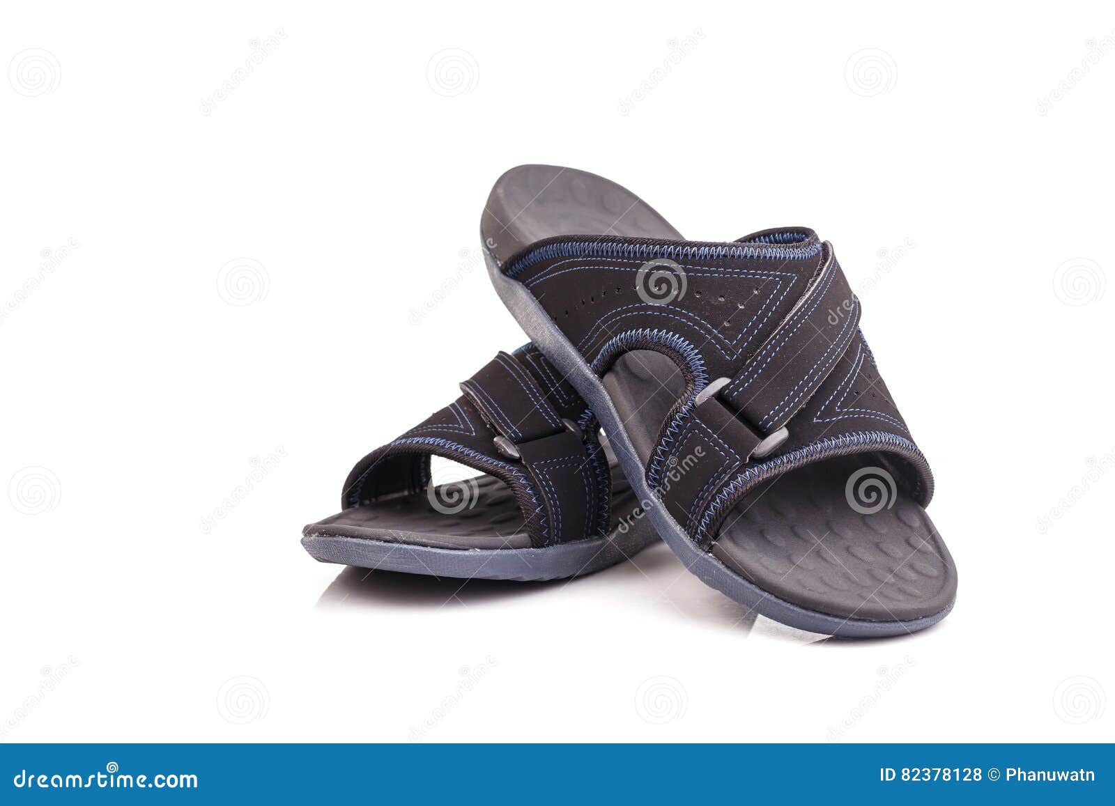 New Black Men S Sandals Isolated on White Stock Photo - Image of gray ...