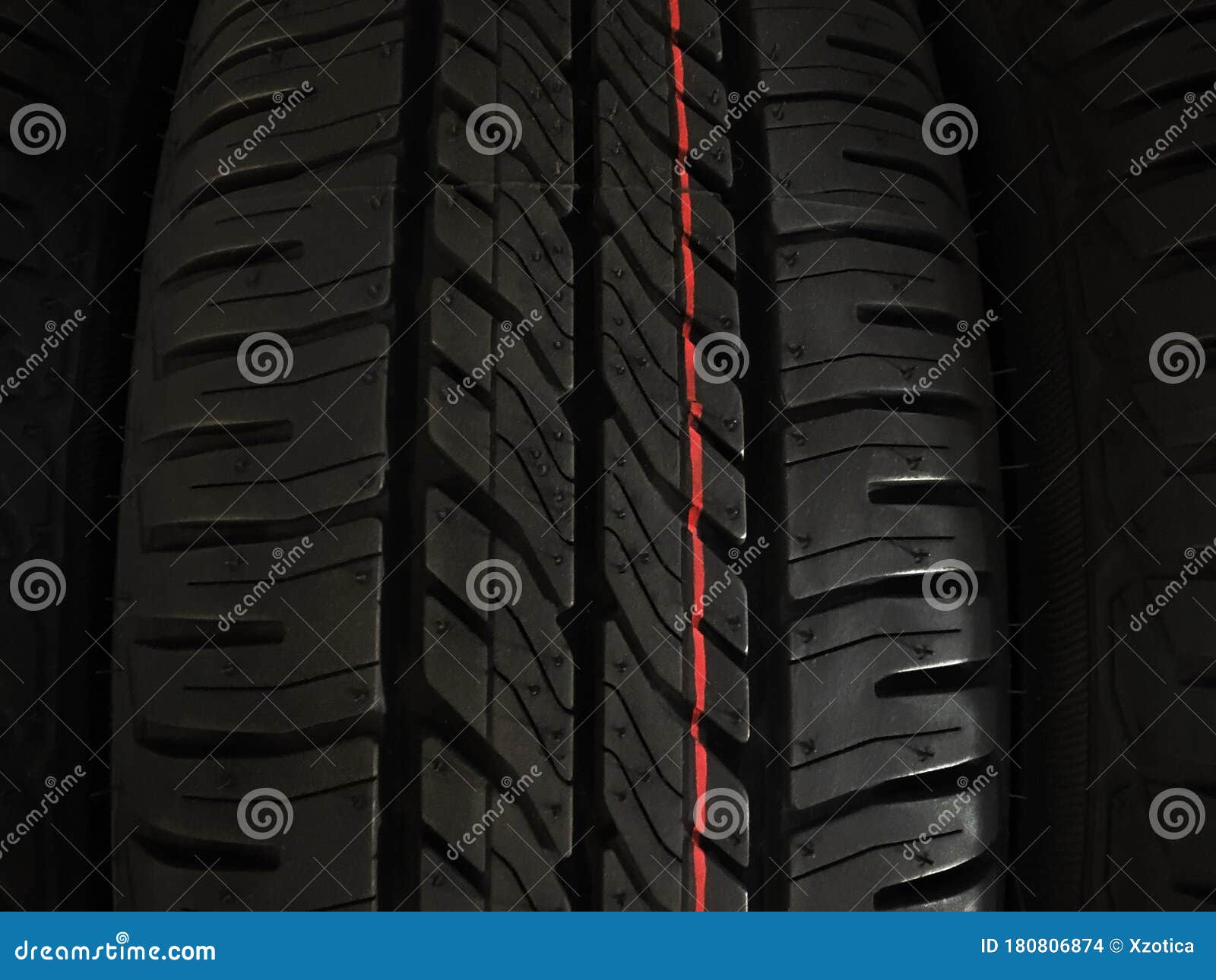 New Black Tyres with Safety Red Line Stock Photo Image of equipment, alignment 180806874