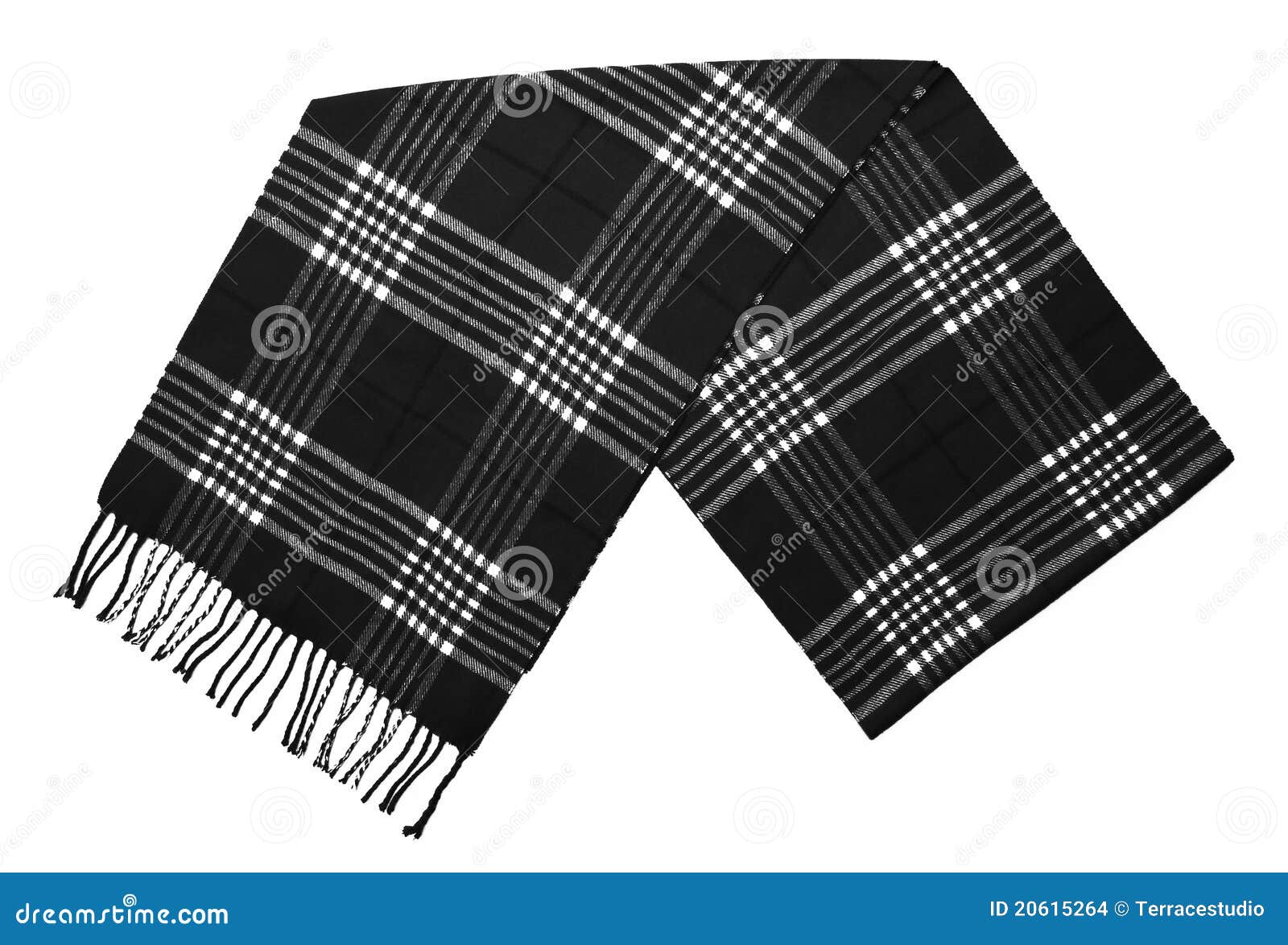New Black and White Plaid Wool Scarf Stock Photo Image of accessory