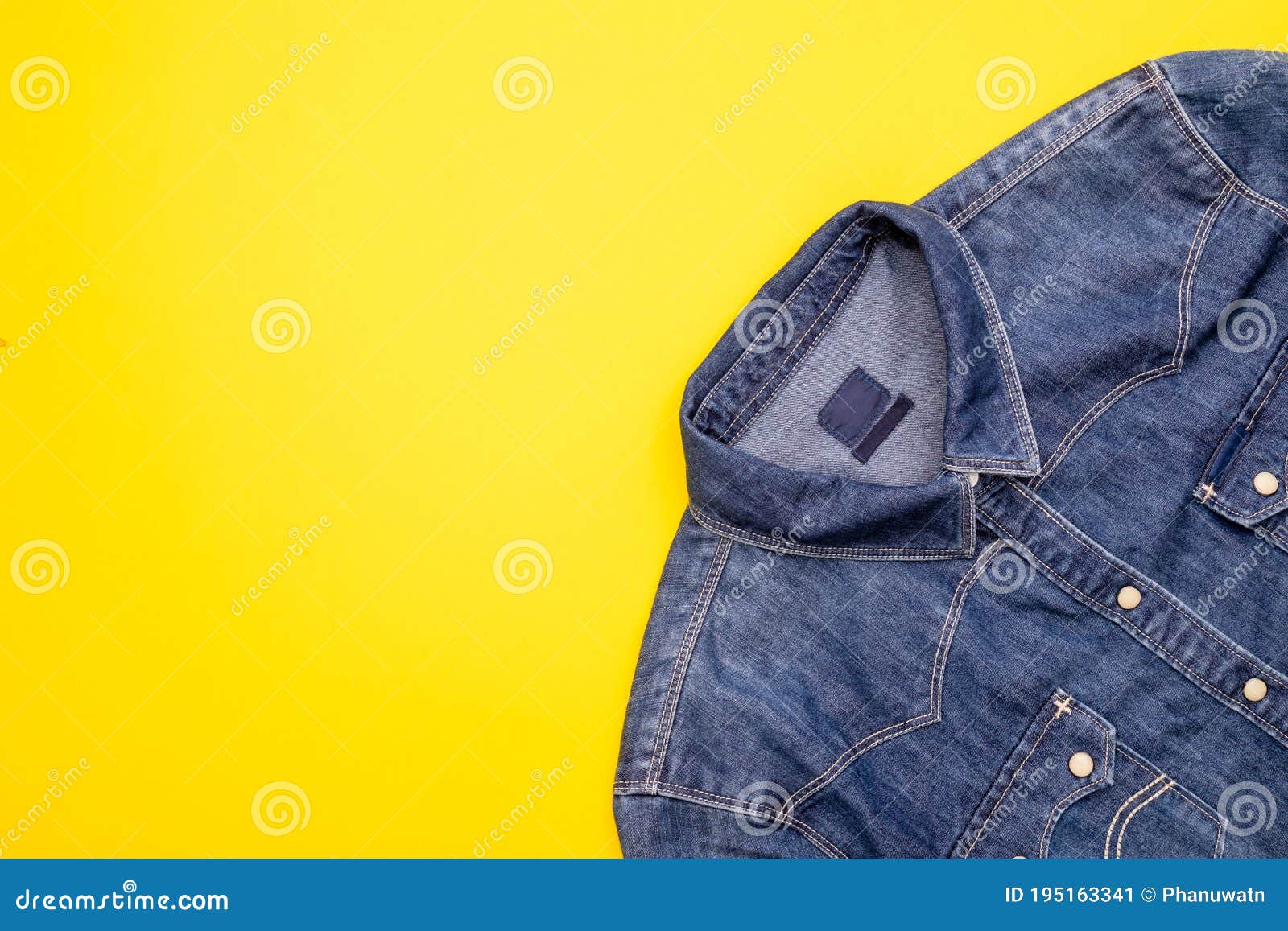 yellow blue jean jacket