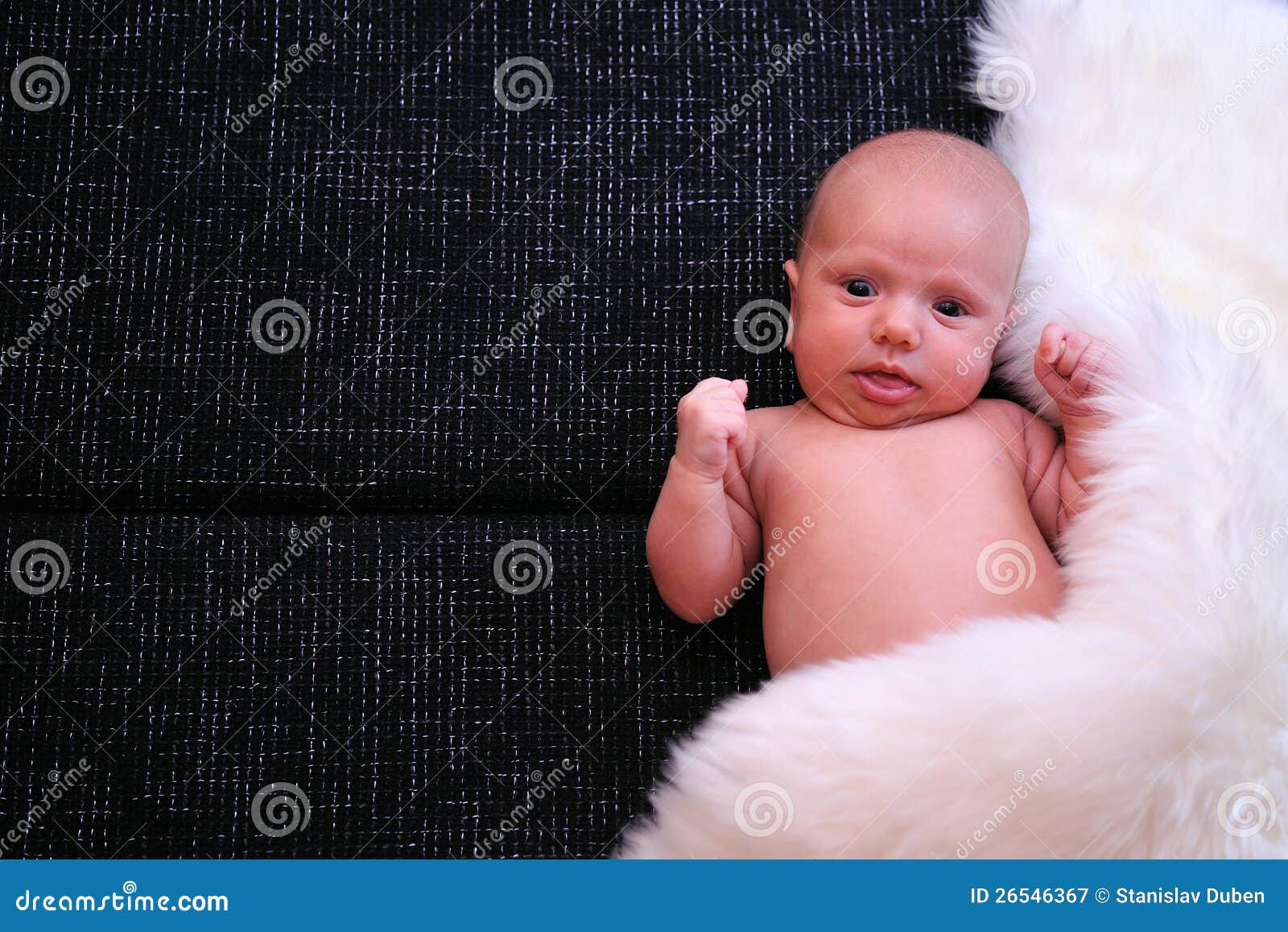 New Born Baby Cover by White Fur Stock Image Image of cheerful, small