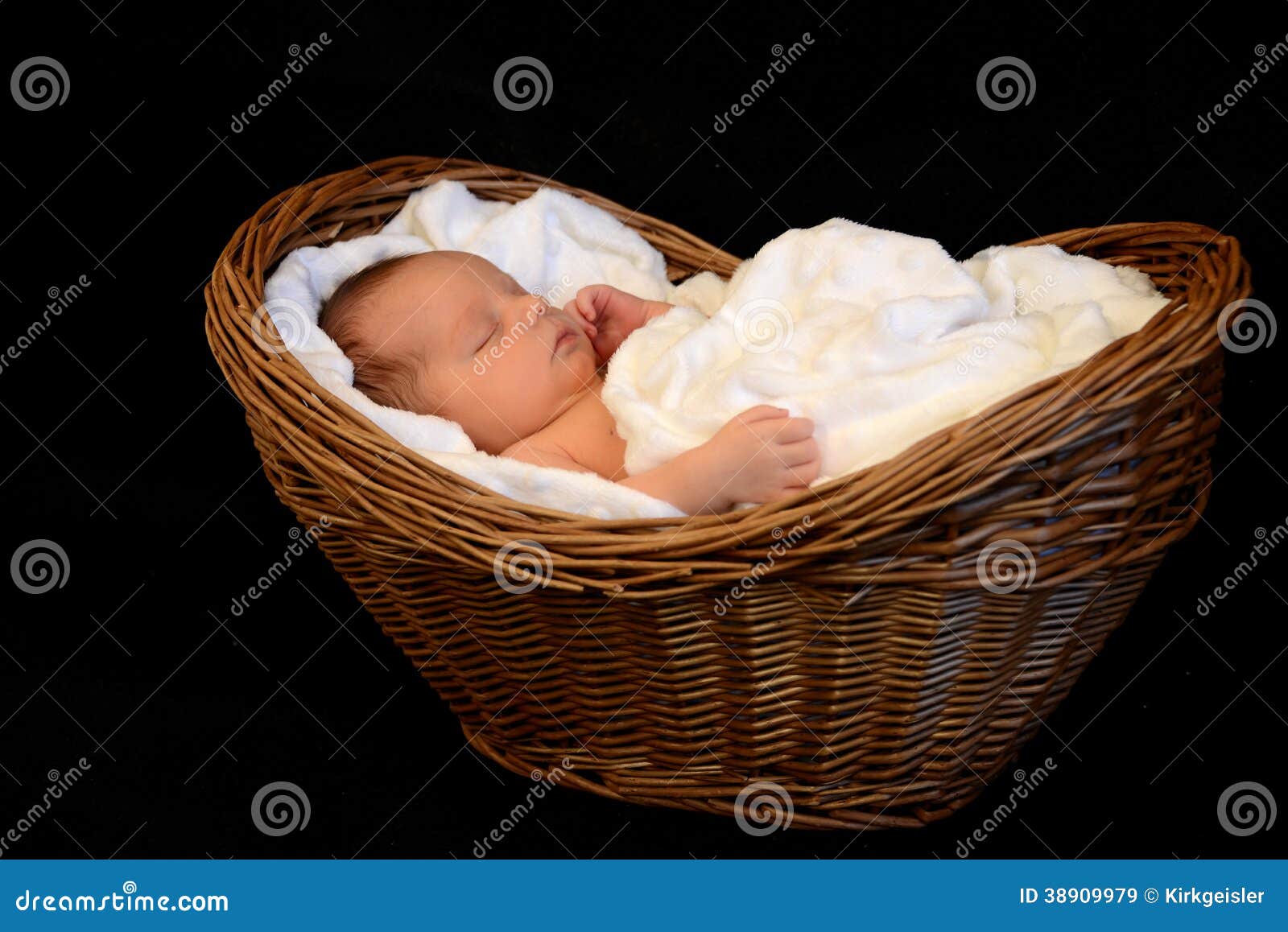 wooden baby basket