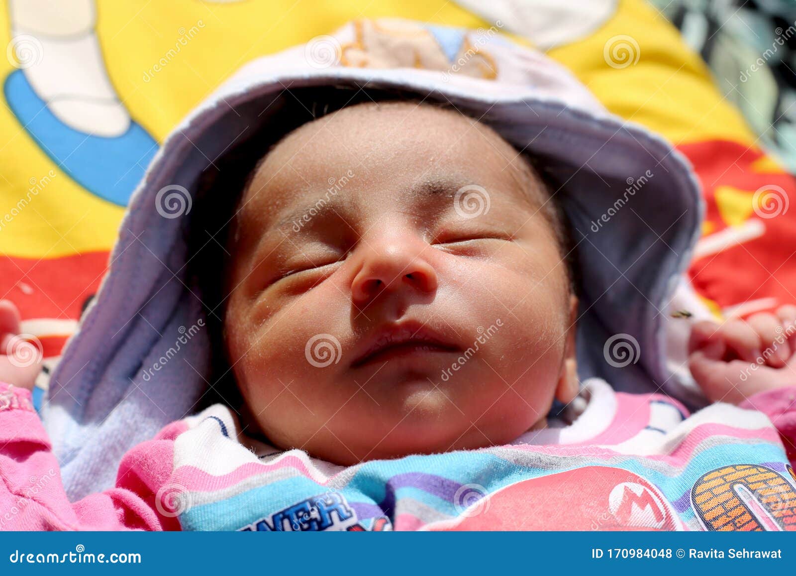 New Born Cute Baby Sleeping Portrait Looking so Lovely. Stock ...
