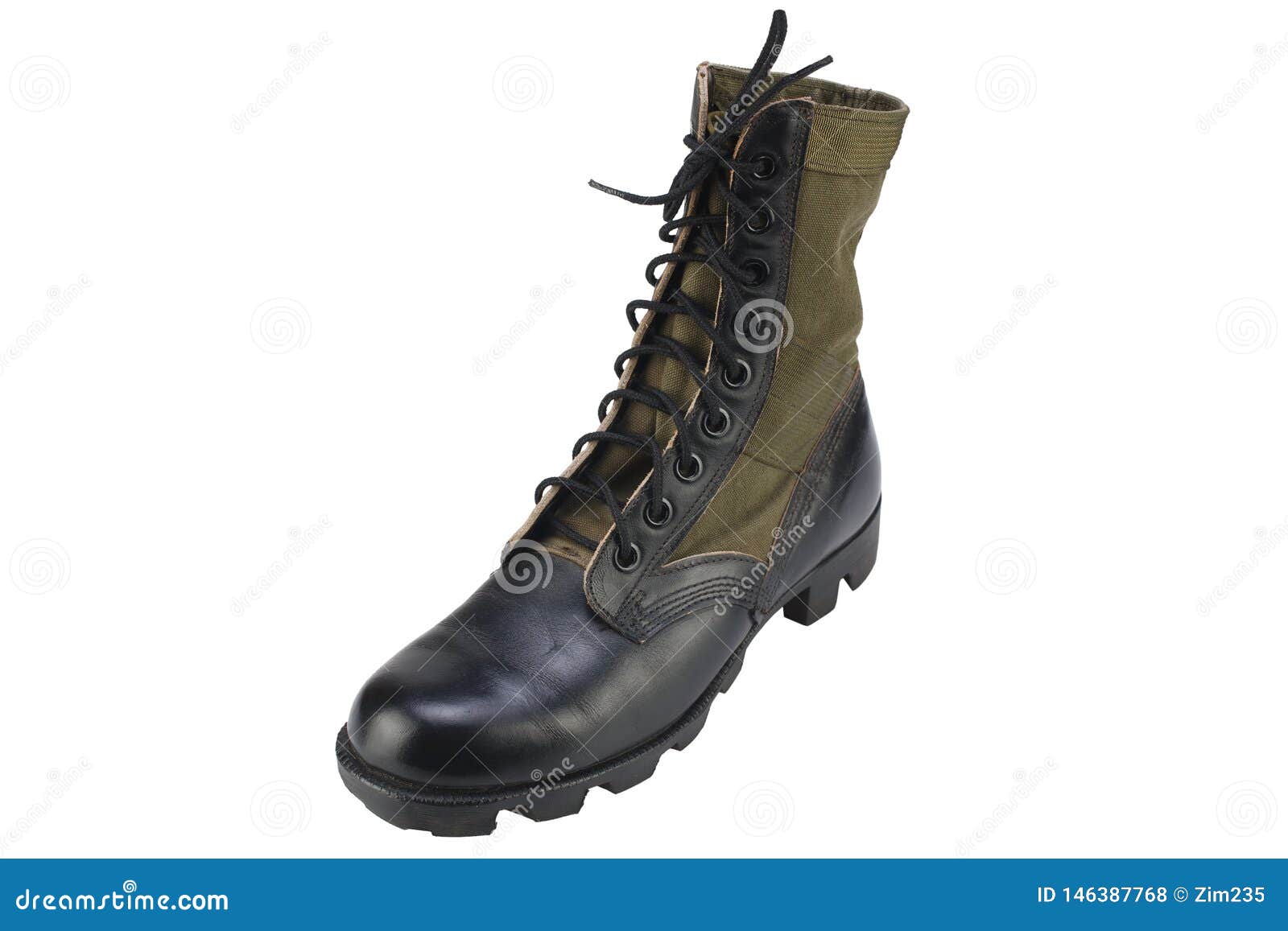 New Brand US Army Pattern Jungle Boots Isolated Stock Photo - Image of ...