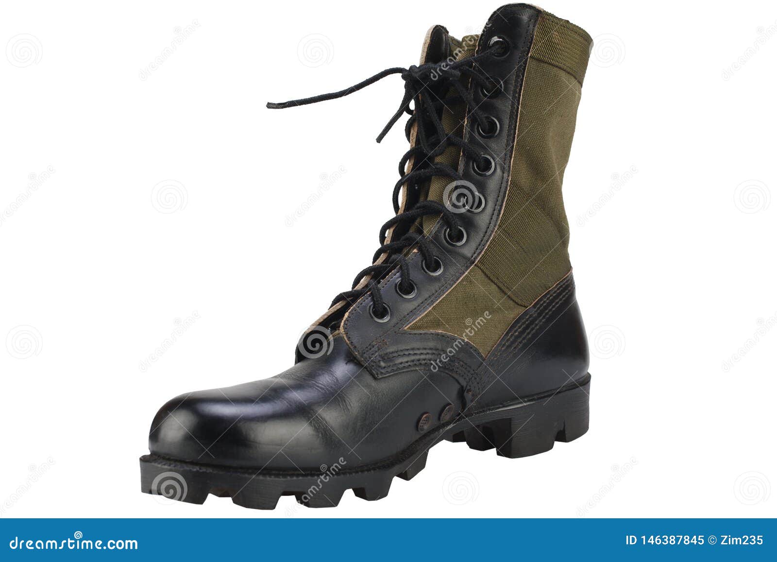 New Brand US Army Pattern Jungle Boots Isolated Stock Image - Image of ...