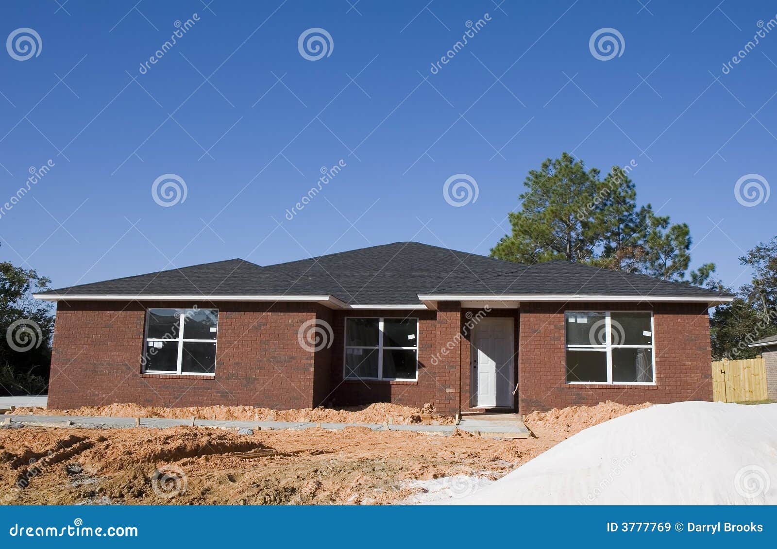 New Brick House and Sand stock image. Image of realtor 3777769