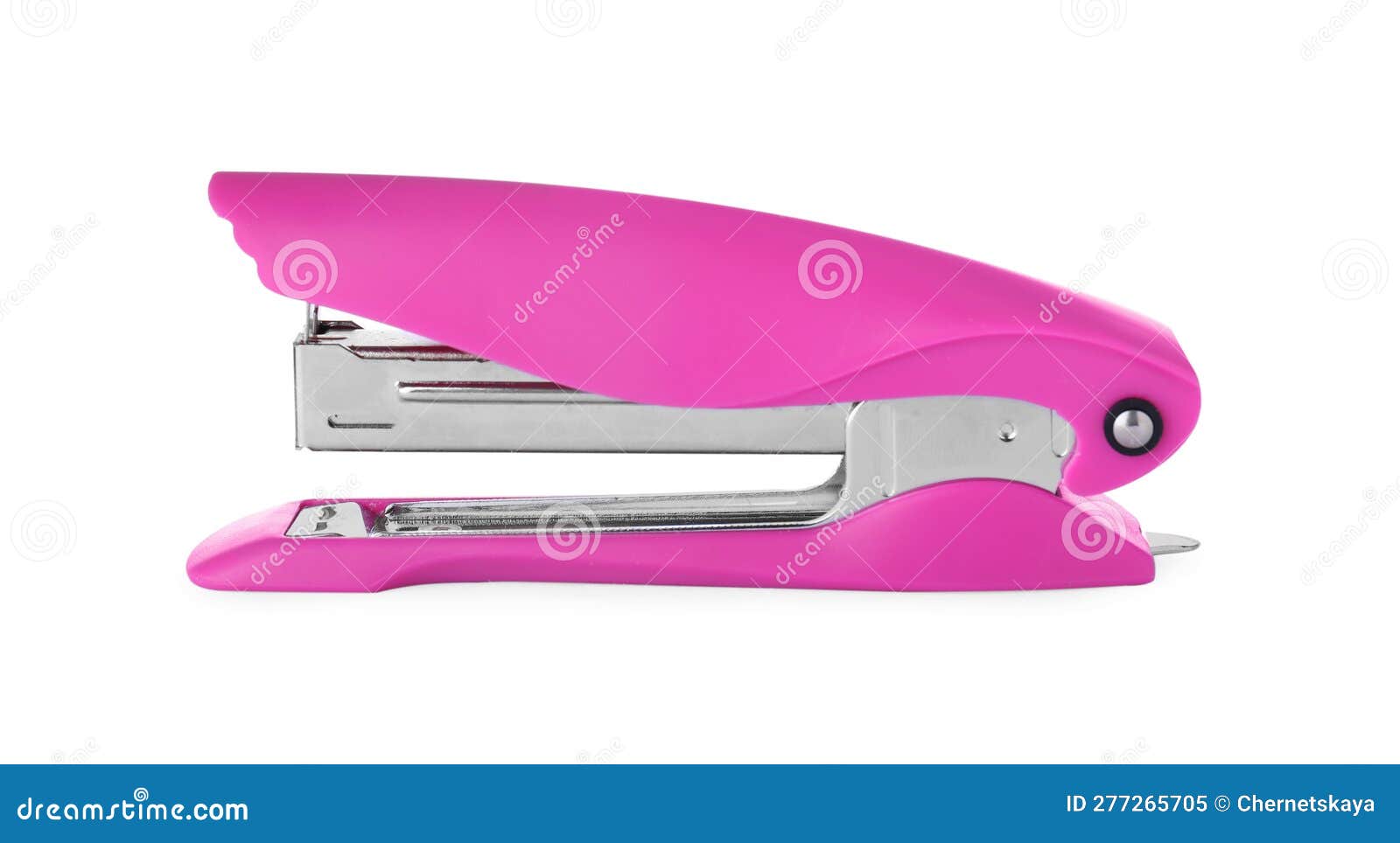 New Bright Pink Stapler Isolated on White Stock Image Image of paper