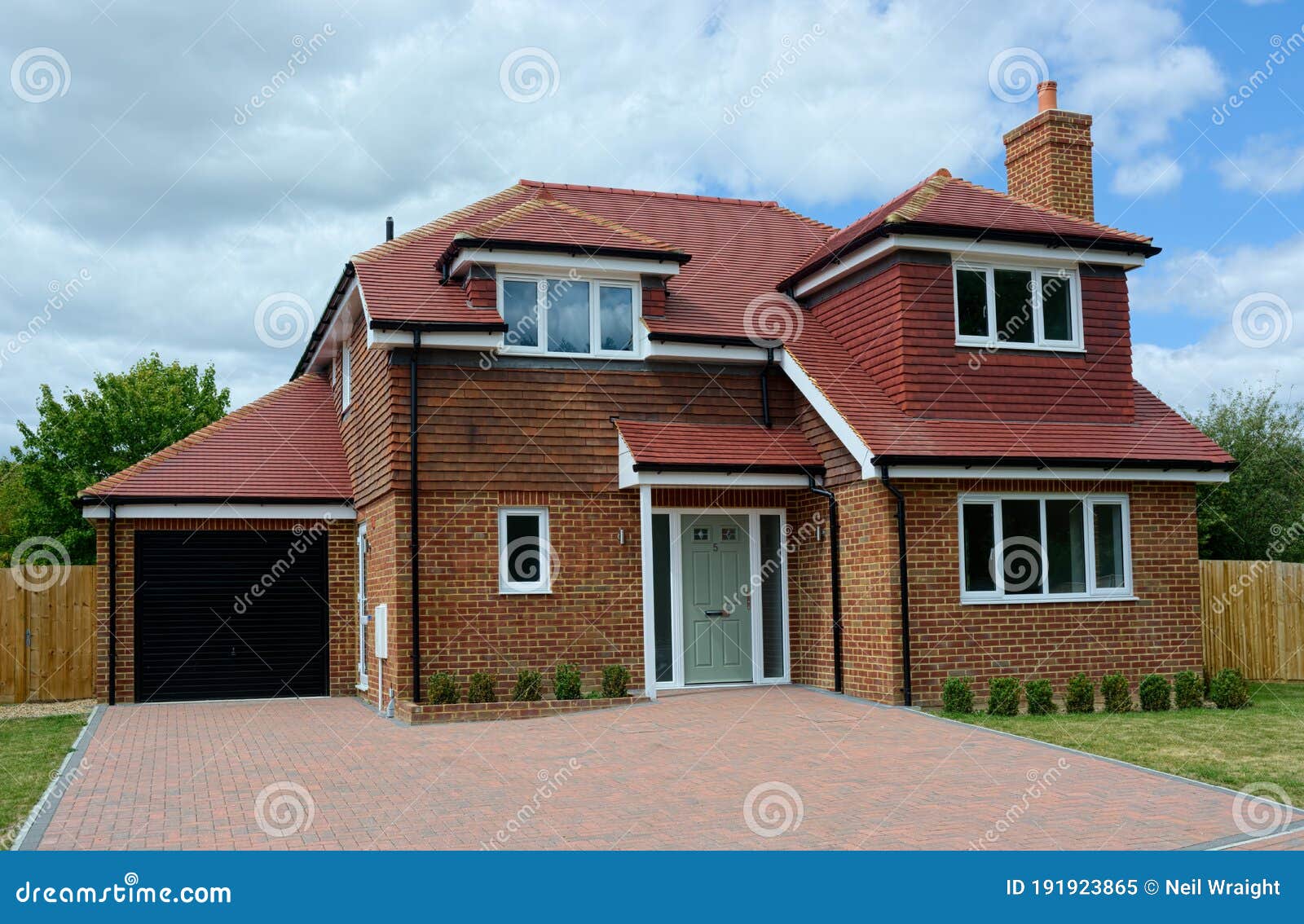 new build, empty, detached family house with garage.