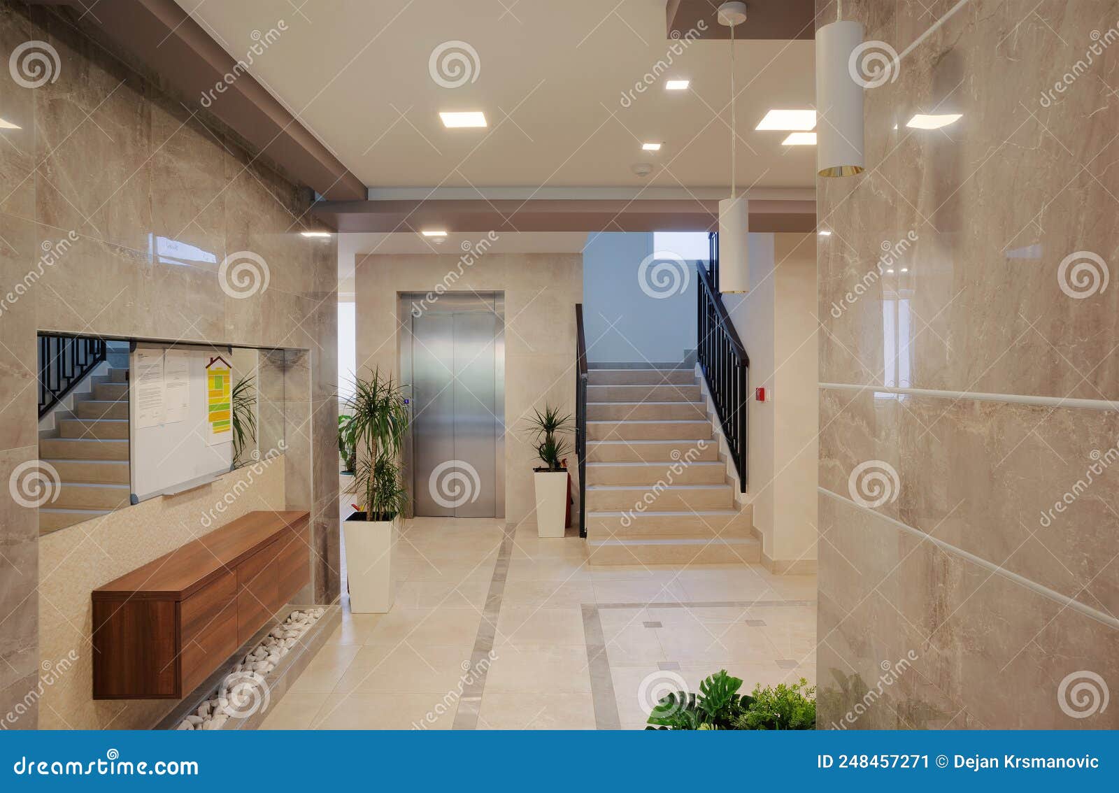 New Building Entrance Hall stock image. Image of living 248457271