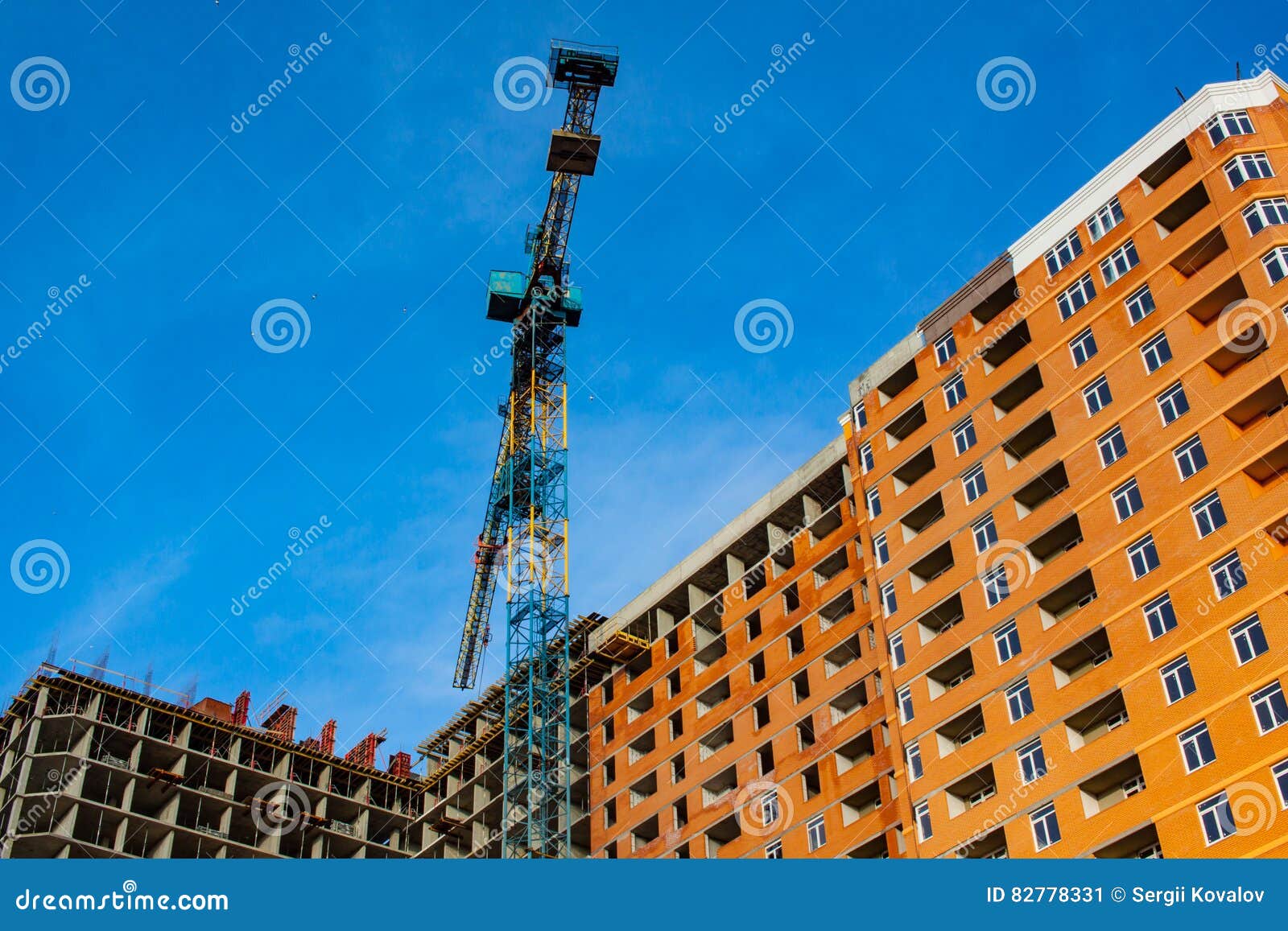 New Building Under Construction with Brick Work Stock Image Image of