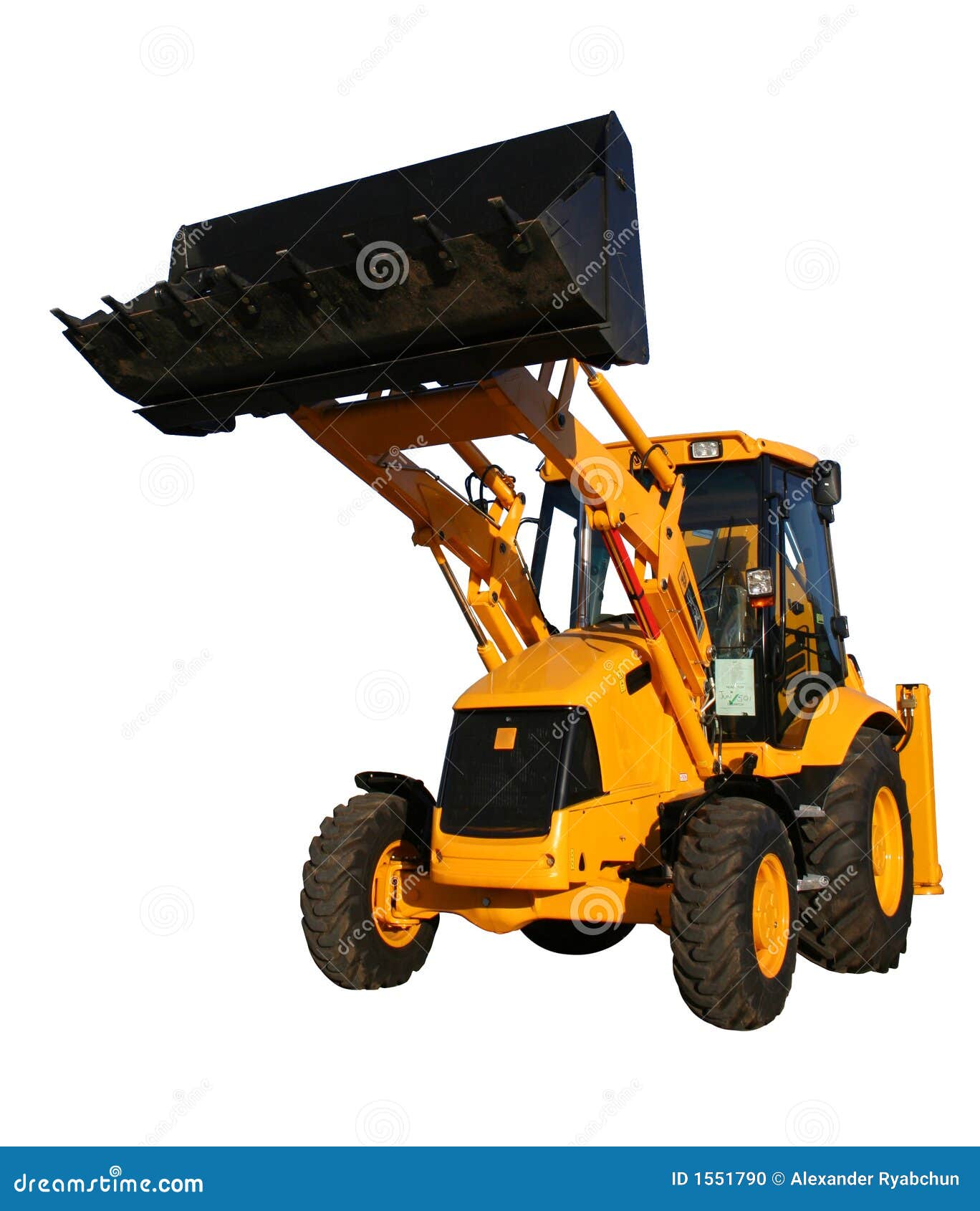 The New Bulldozer Of Yellow Color With The Lifted Bucket Stock Photo Image Of Excavator