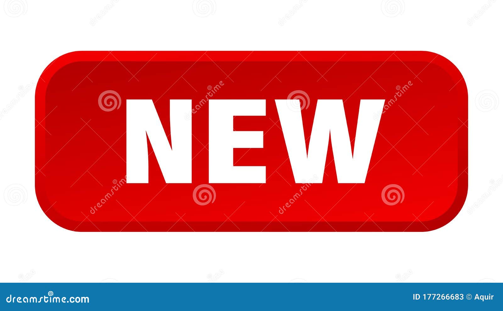 New Button. New Square 3d Push Button Stock Vector Illustration of