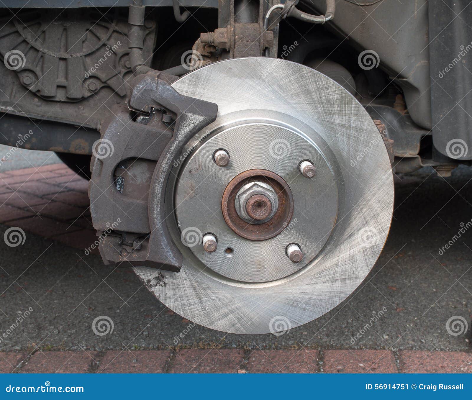 New Car Brake Disk Brake Caliper Fitted Stock Image Image of auto