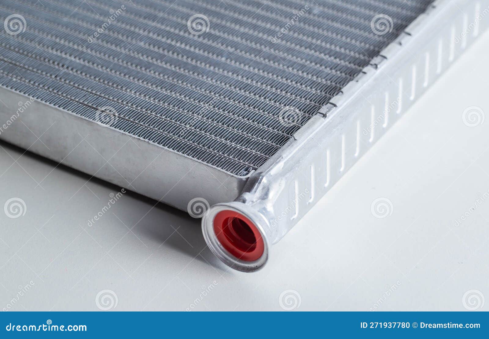 new car radiator car stove on a white background, close-up