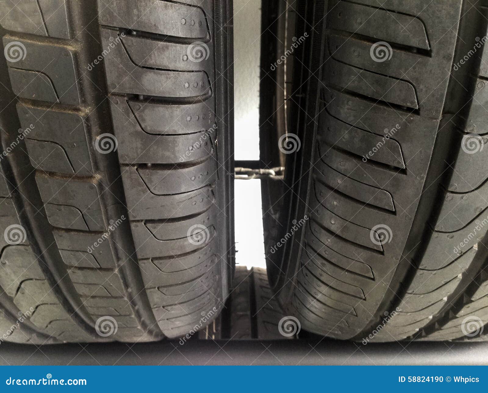 New car tyres closeup stock photo. Image of angle, alignment 58824190