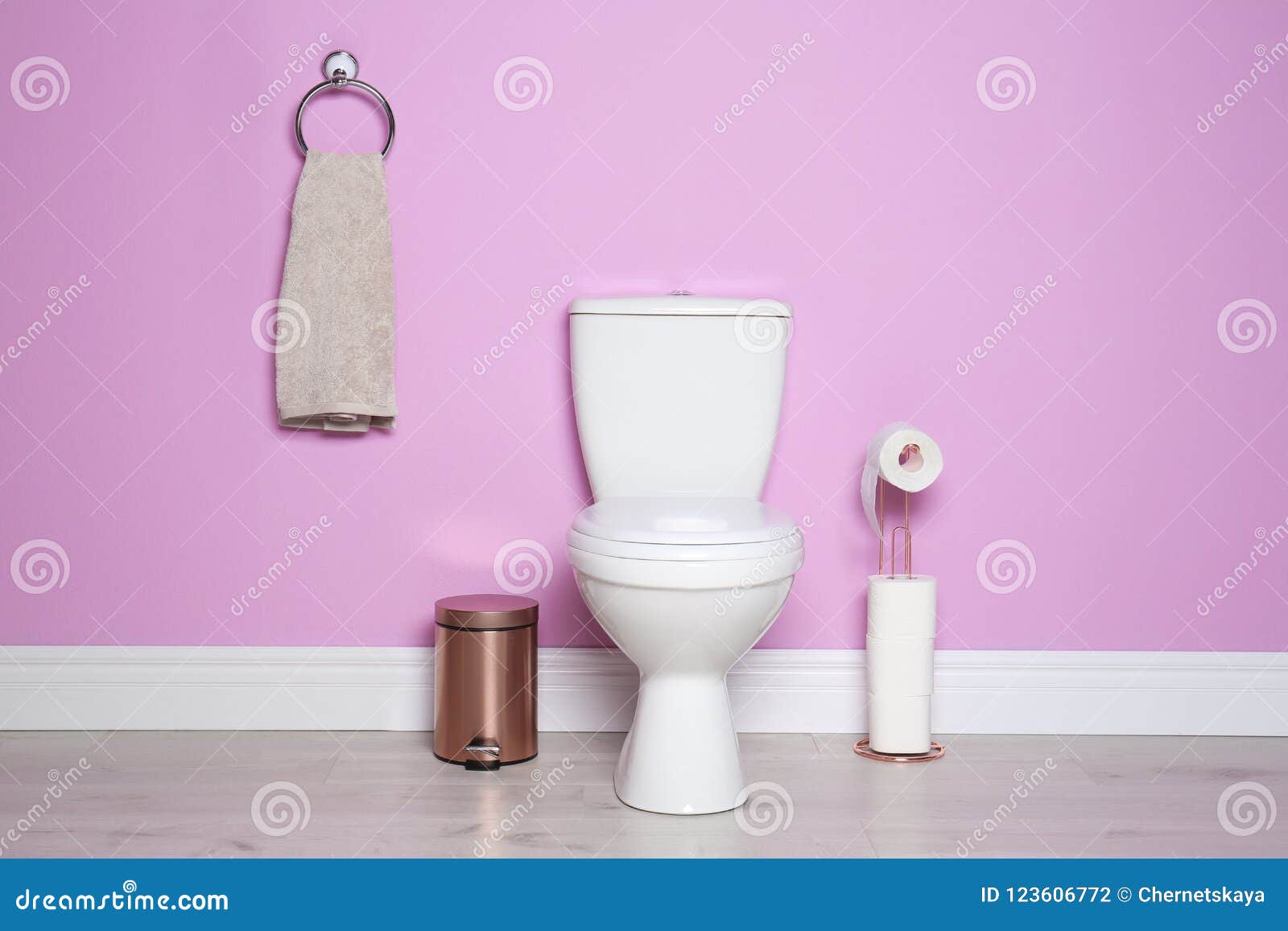 New Ceramic Toilet Bowl in Bathroom Stock Photo Image of front