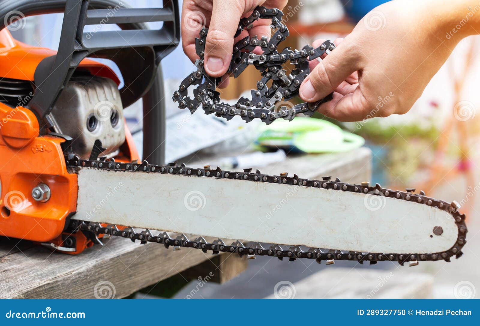 New Chain for Chainsaw. Setting Up and Replacing the Chain on the