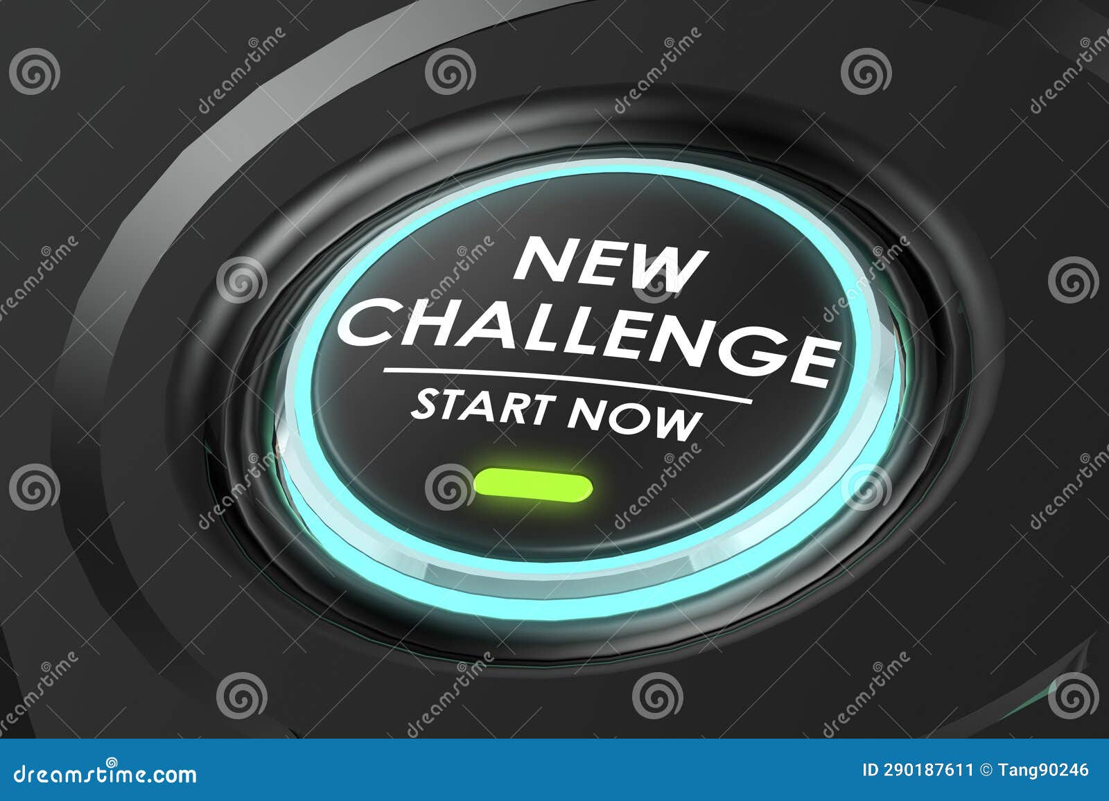 New Challenge Start Now on Black Button Stock Illustration