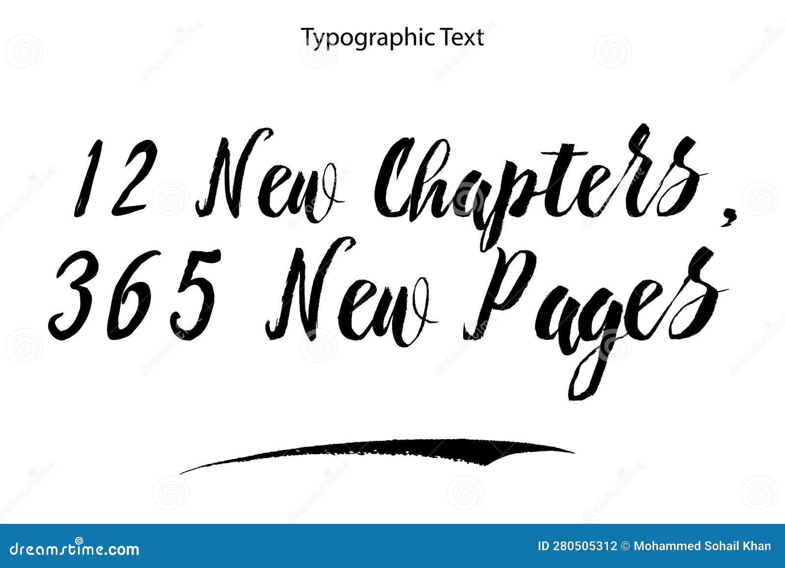 12 New Chapters, 365 New Pages Typography Lettering Text Vector Design