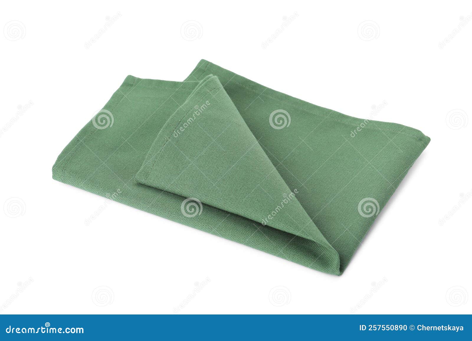 New Clean Green Cloth Napkin Isolated on White Stock Photo Image of
