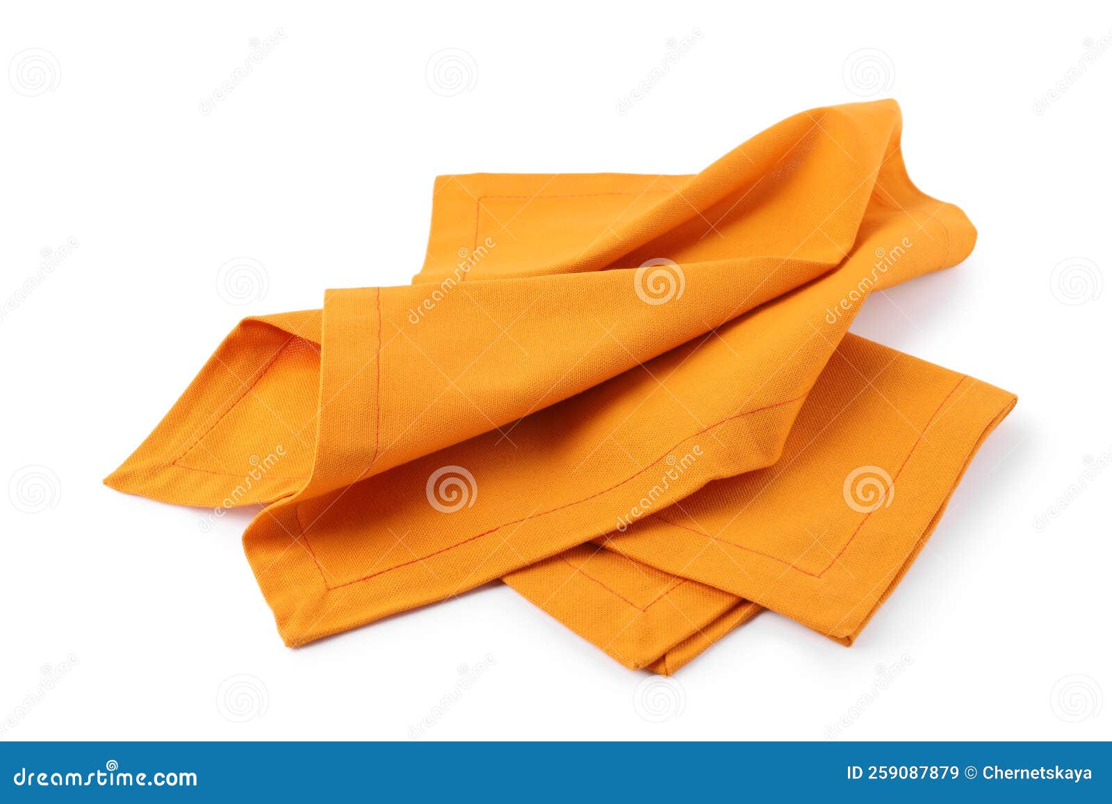 New Clean Orange Cloth Napkins Isolated on White Stock Image Image of