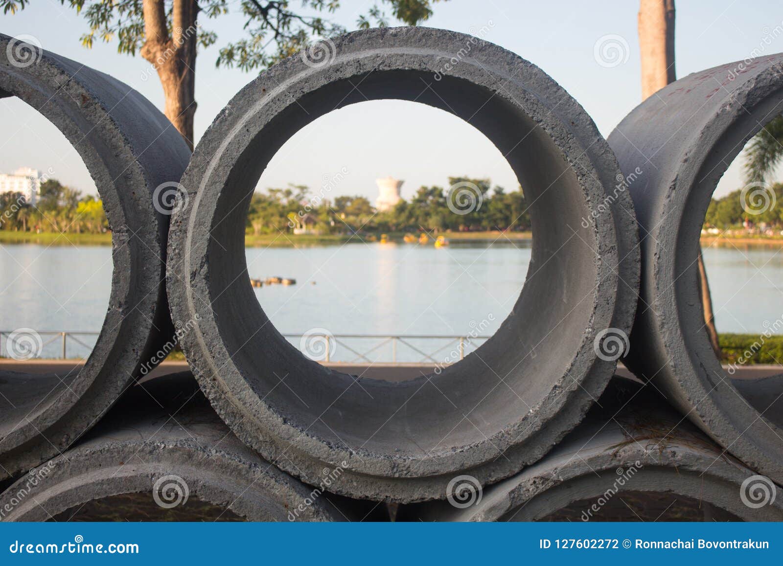 New concrete tube stock photo. Image of material, outdoors - 127602272