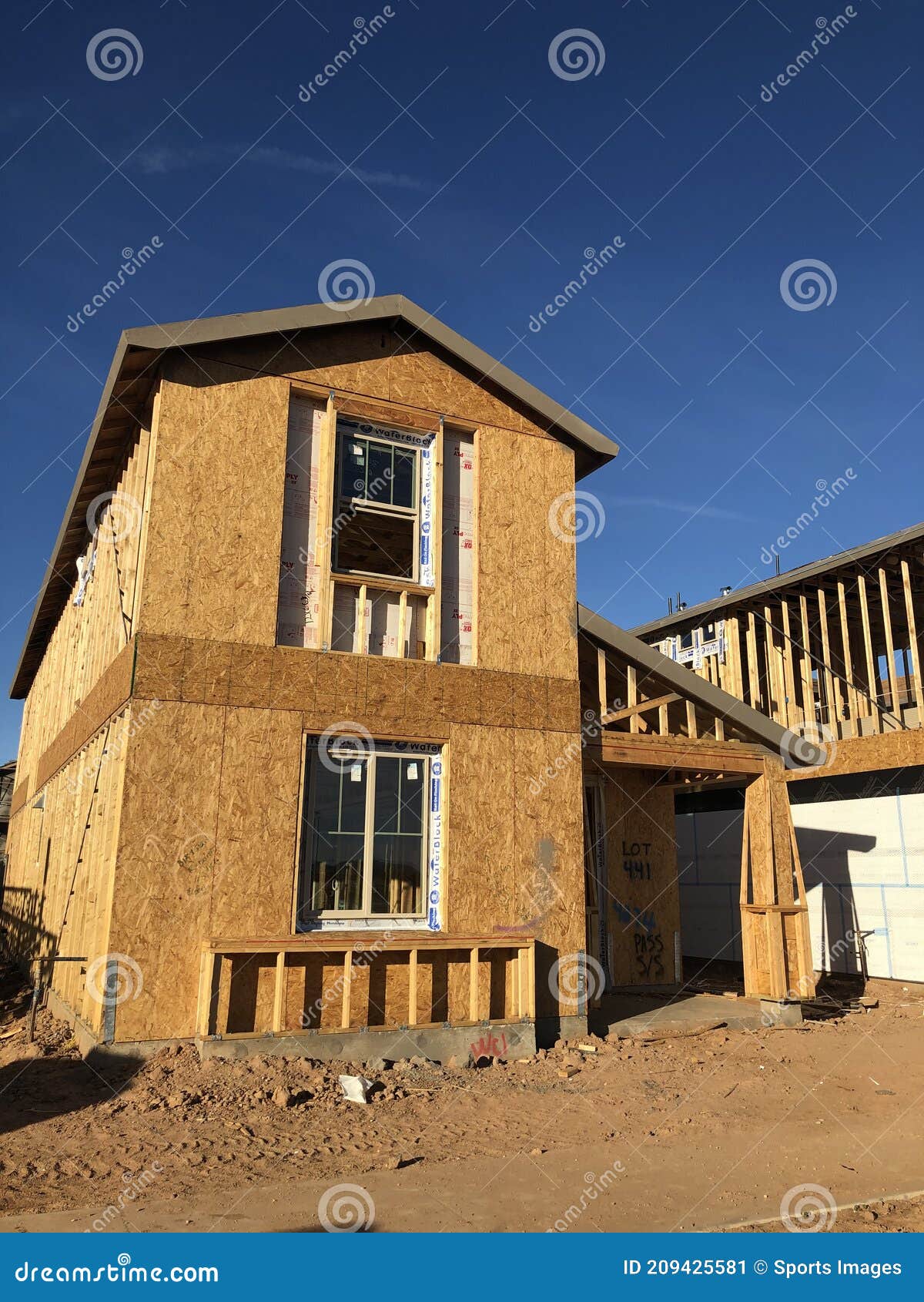 New Home Construction Framing in the Progress of Building a New House Editorial Photo Image of