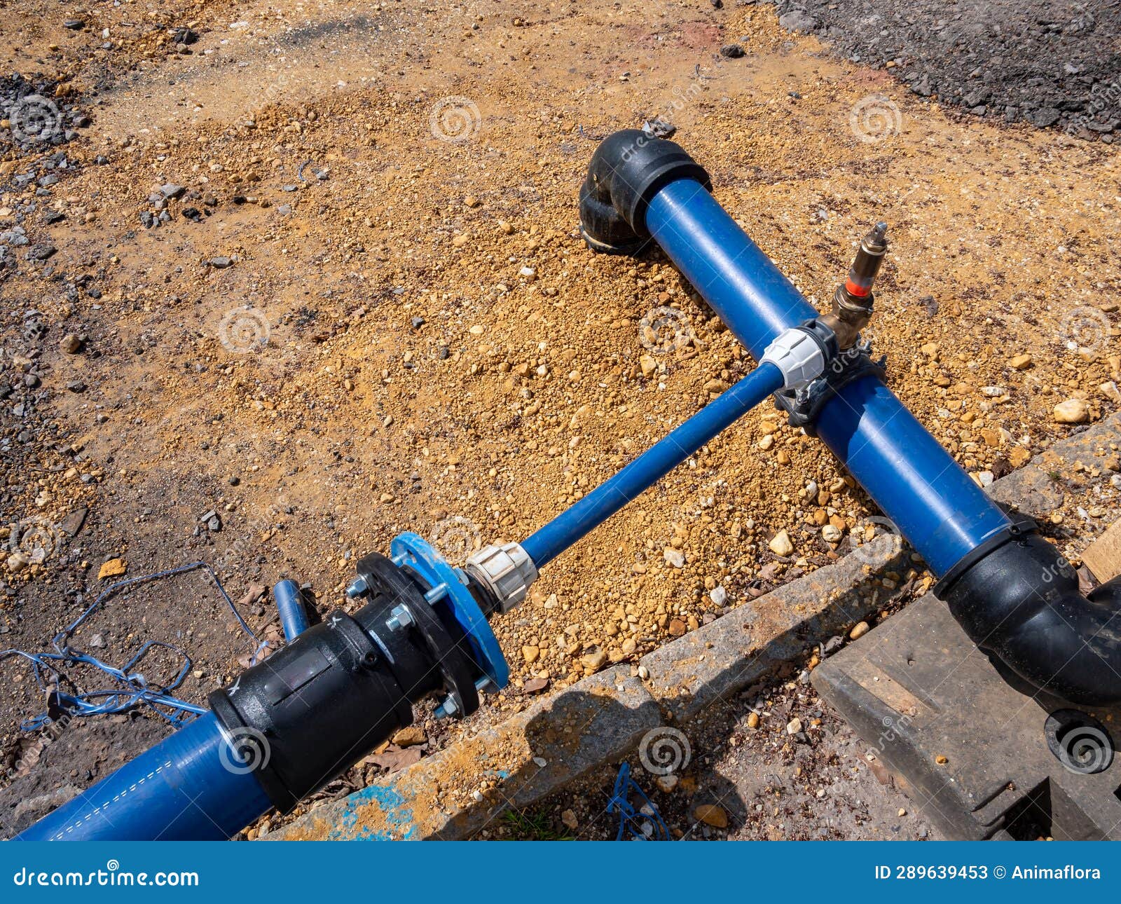 New Construction of a Water Pipe in the City Stock Image Image of water, system 289639453