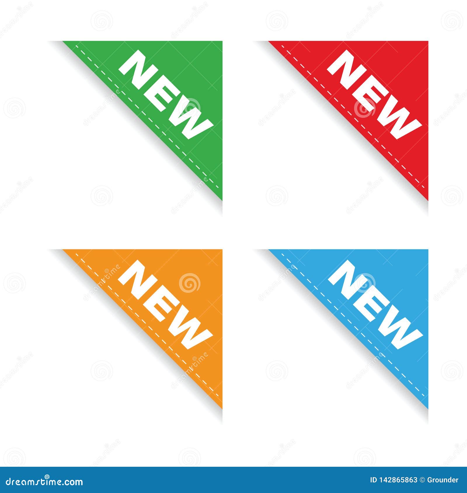 New corner ribbon set stock vector. Illustration of sticker 142865863
