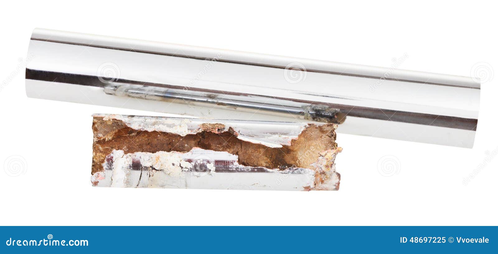 New and Corroded Chrome Plated Drain Sink Pipe Stock Image Image of