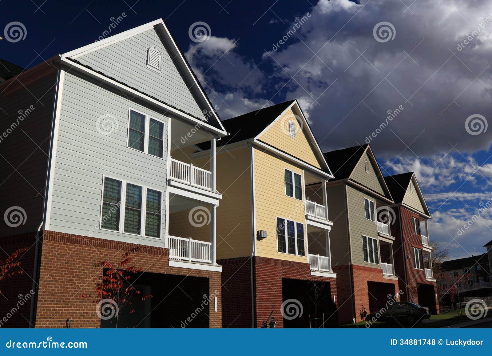 New Cottage Homes stock photo. Image of leaves, estate 34881748