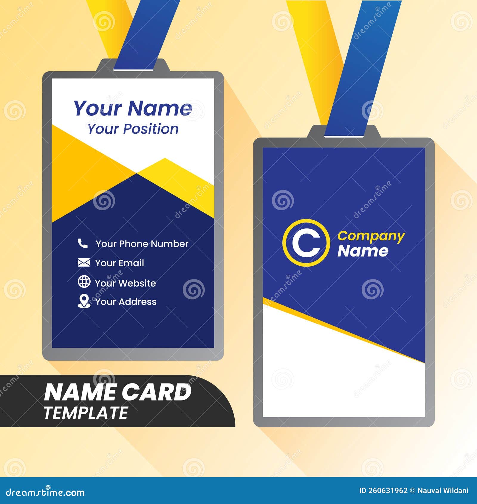 Creative Modern Corporate Name Card and Name Card Stock Vector