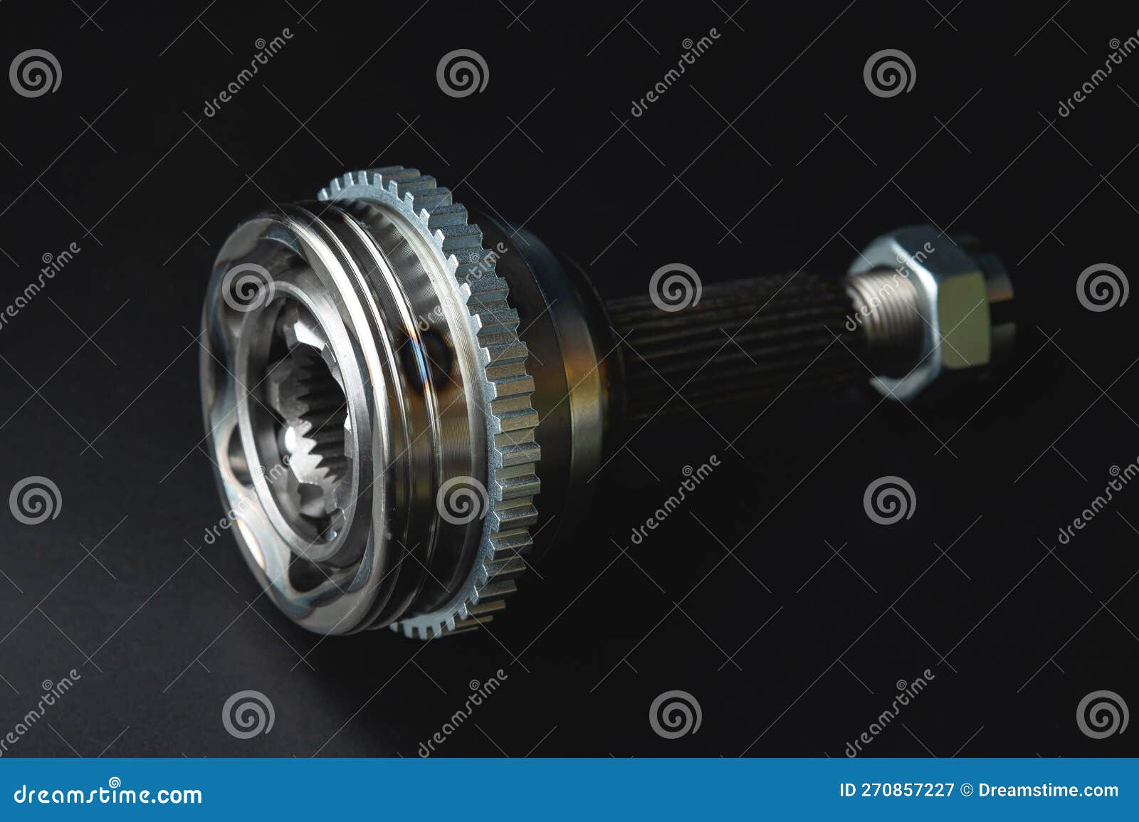 New CV Joint on a Black Background. Constant Velocity Joint Stock Image