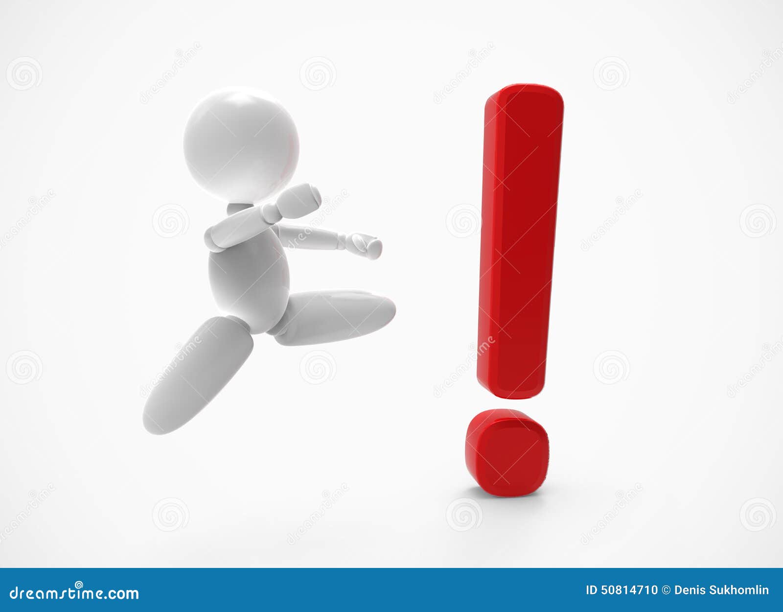 New 3D People - Exclamation Mark Stock Illustration - Illustration of ...