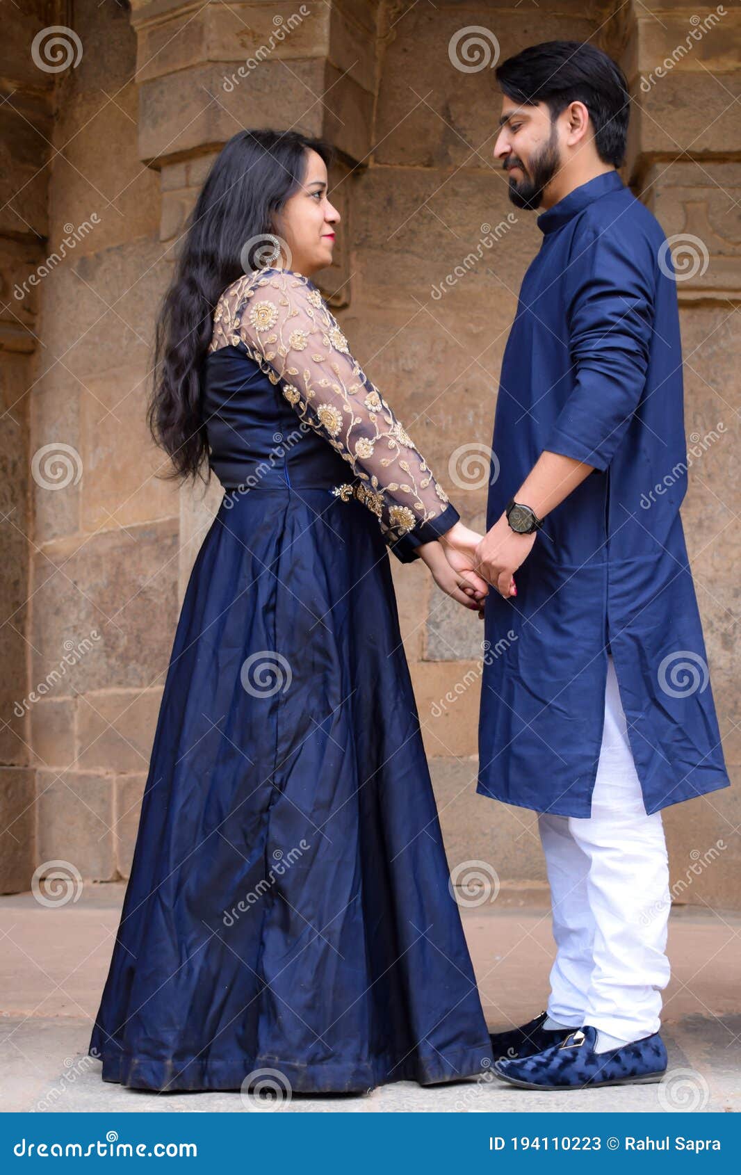 New Delhi India – November 25 2019 : a Couple Pose for Pre Wedding