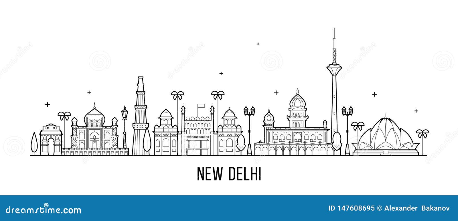 new delhi skyline india this city buildings 