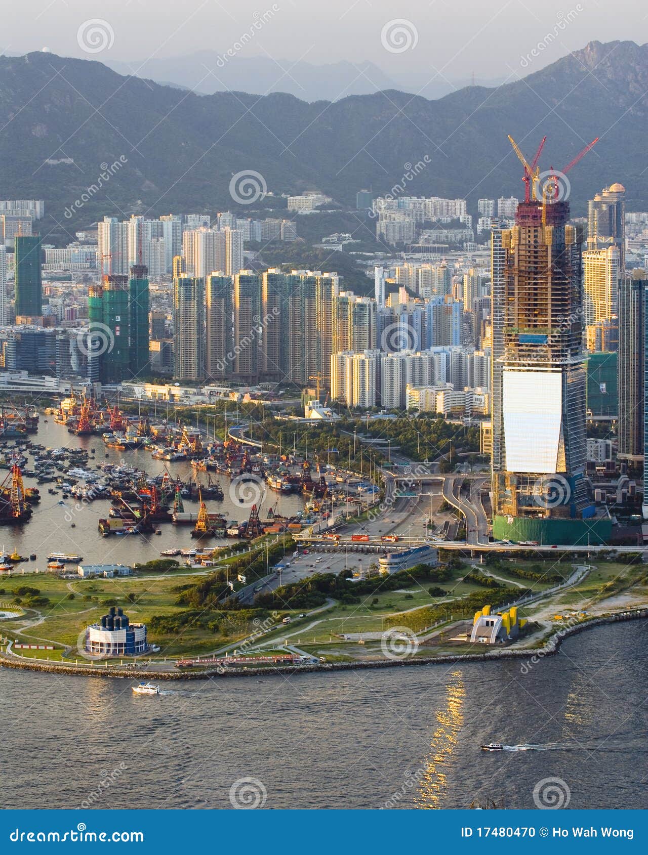 New Developing District beside Victoria Harbour Stock Photo Image of financial, buildings