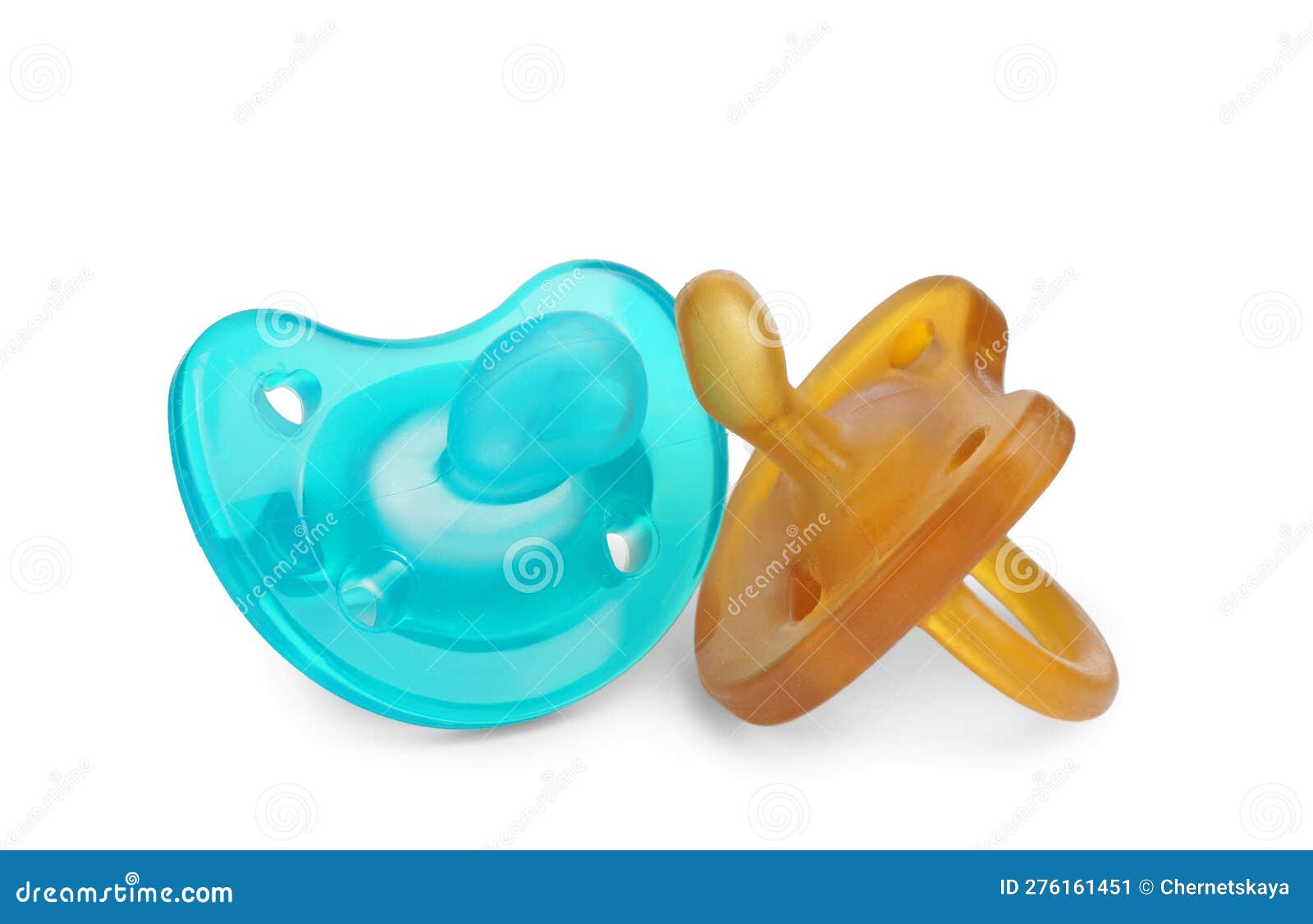 New Different Baby Pacifiers on White Background Stock Image - Image of ...