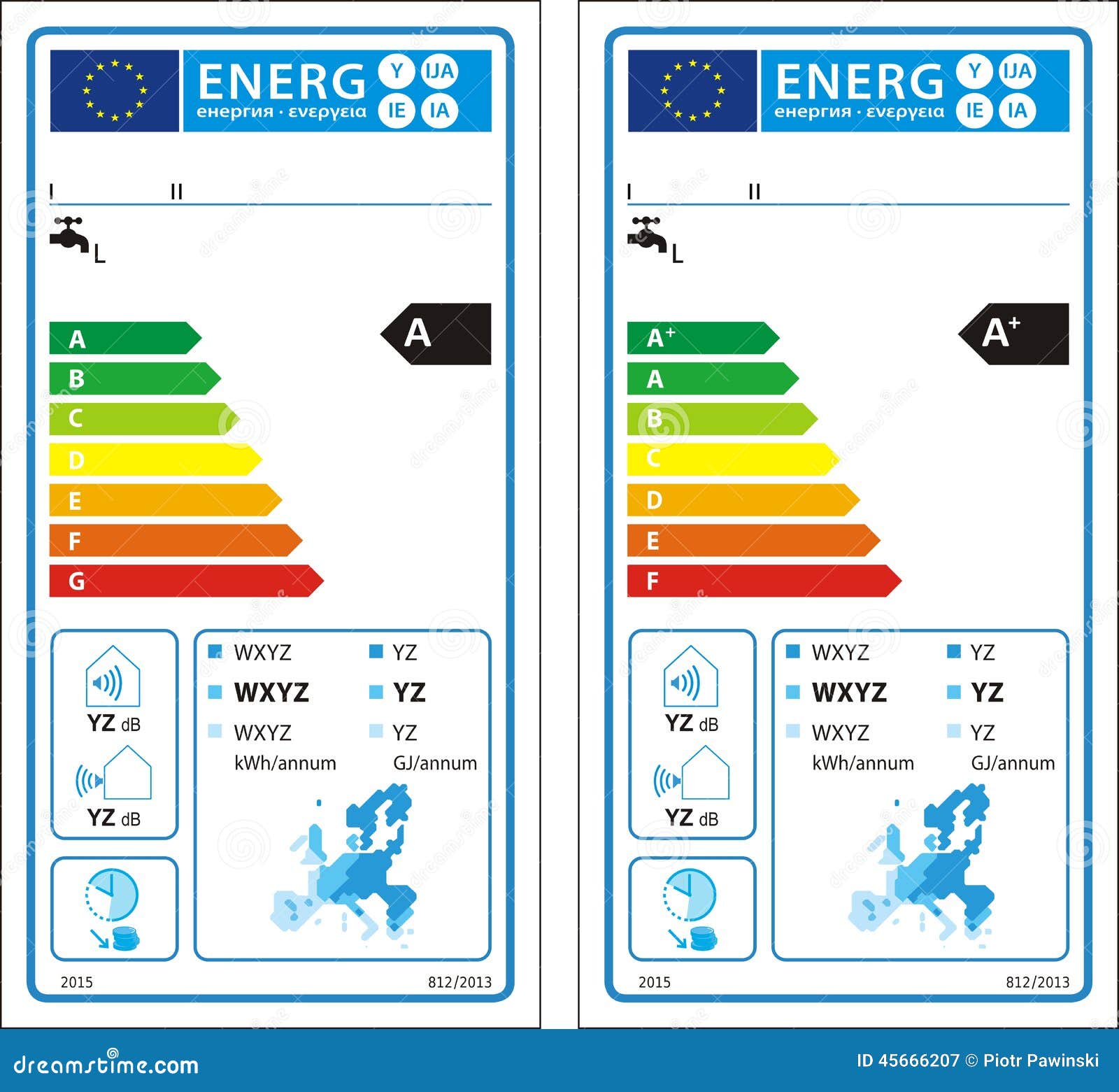 New Energy Rating Graph Label Stock Vector Illustration of class, arrow 45666207