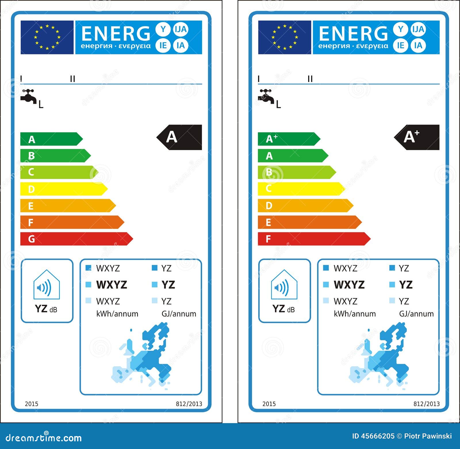 New Energy Rating Graph Label Stock Vector Illustration of high