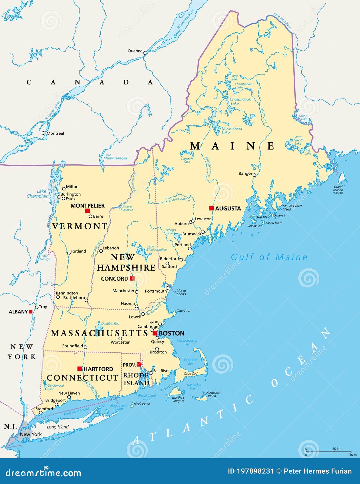 Political Map Of New England