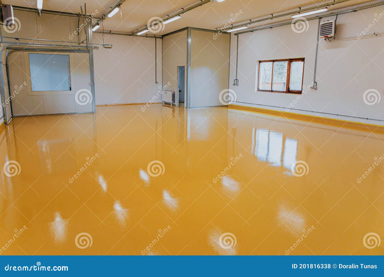 New Yellow Epoxy Floor in Factory Stock Photo Image of factory