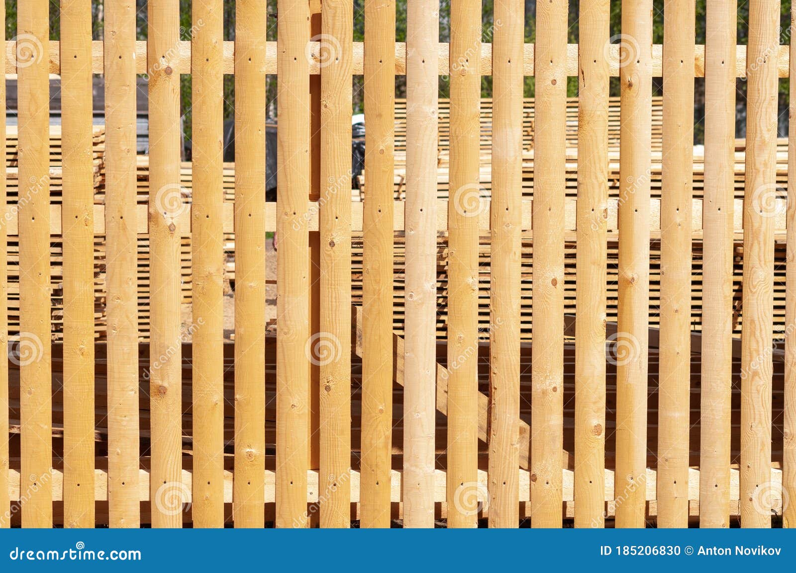 A New Fence of Untreated Planks Stock Photo Image of cedar, carpentry