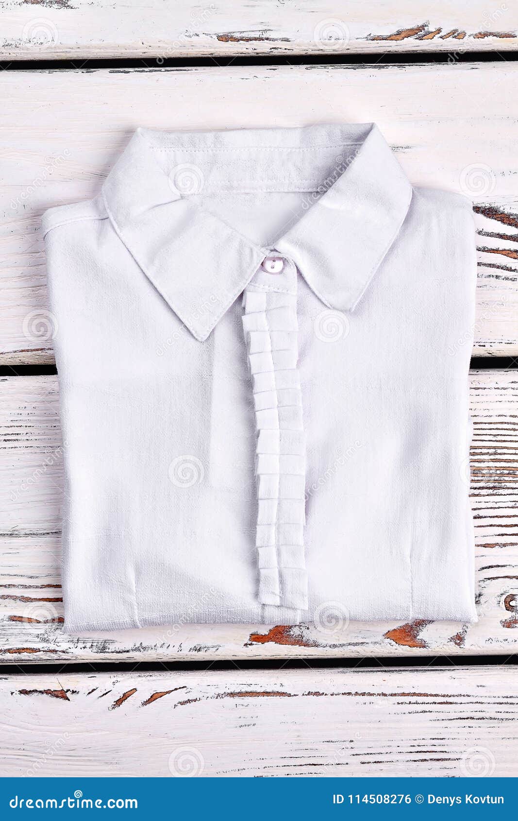 New Folded White Cotton Girls Shirt. Stock Photo - Image of cotton ...