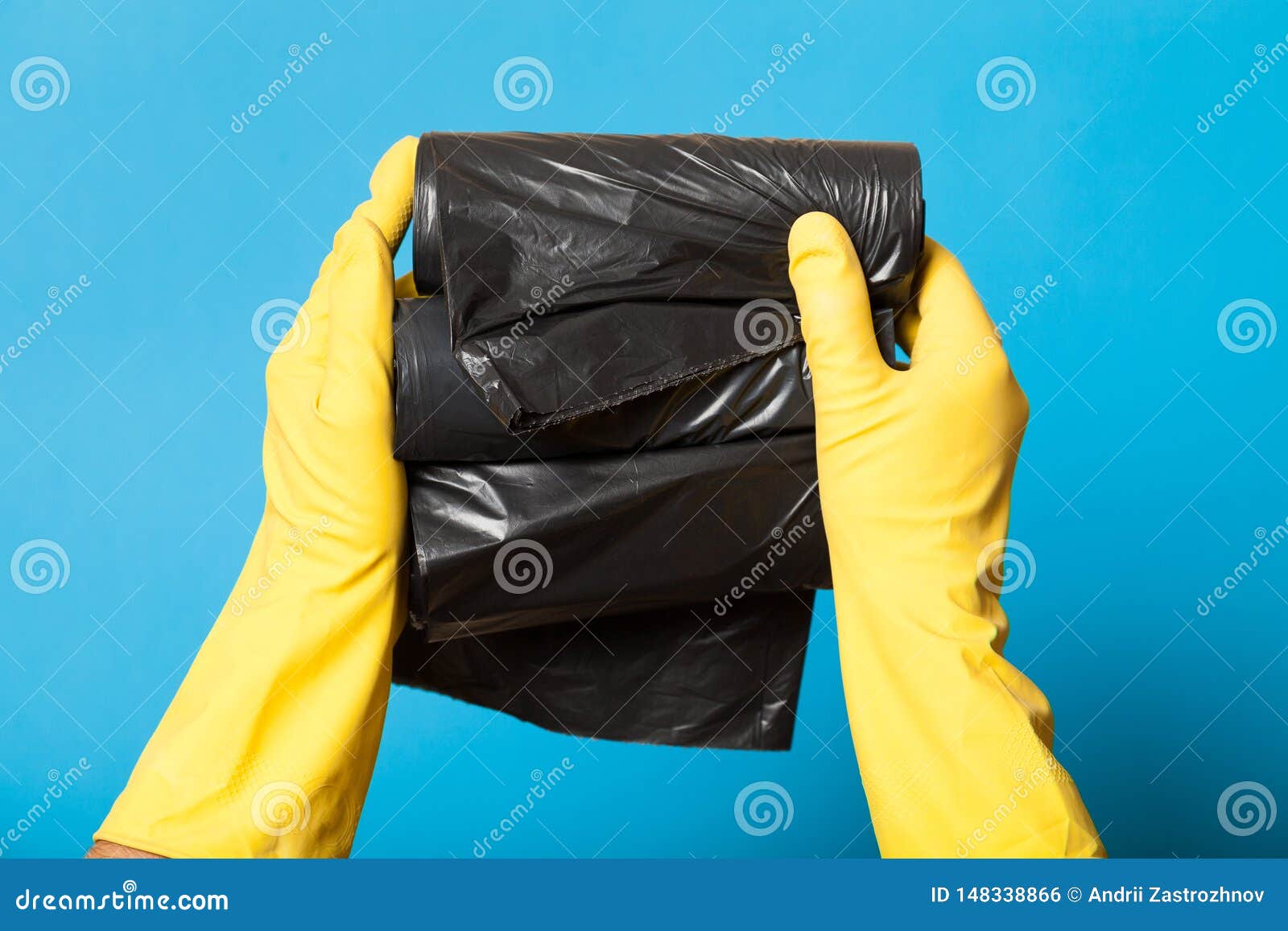 New Garbage Bag Liner Roll. Dust Container Stock Photo Image of