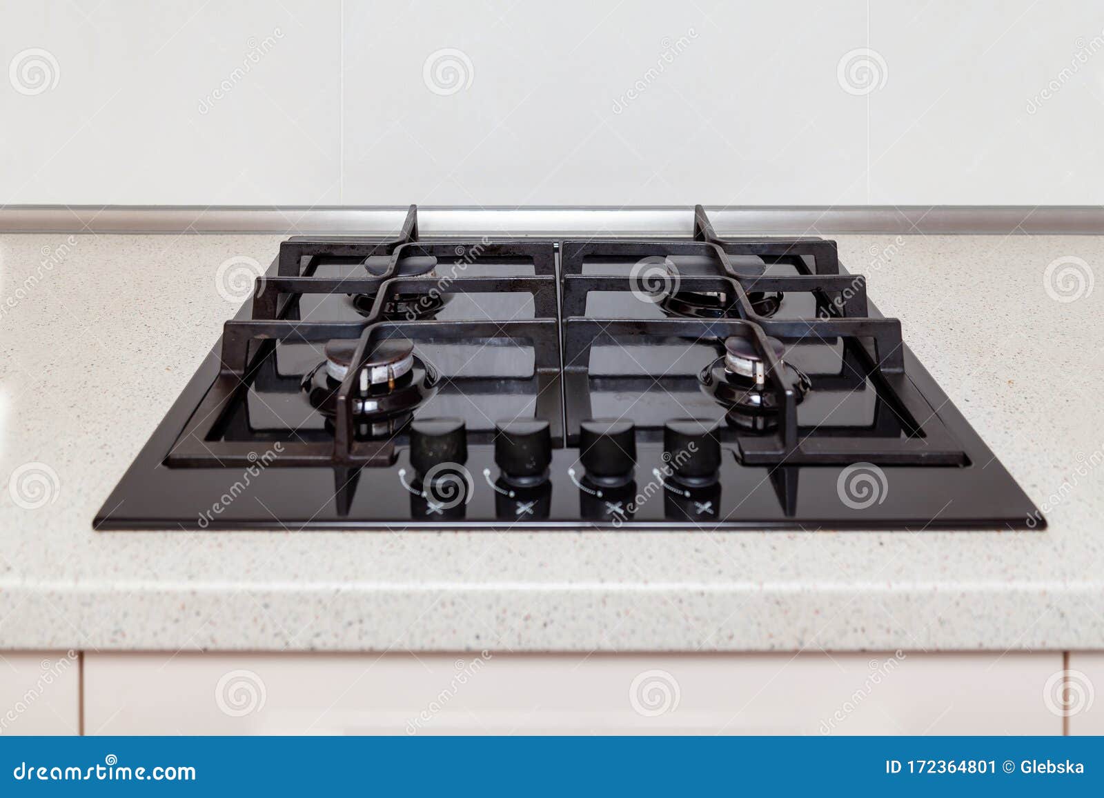 New Gas Stove in Modern Kitchen Stock Image Image of view, household