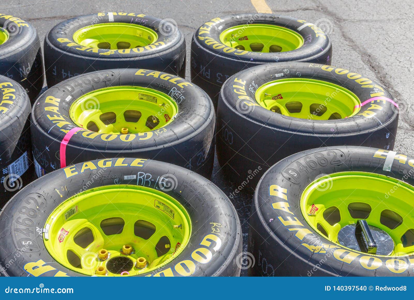 New Goodyear Eagle Racing Tires NASCAR Race Ready Editorial Image - Image  of pits, monster: 140397540