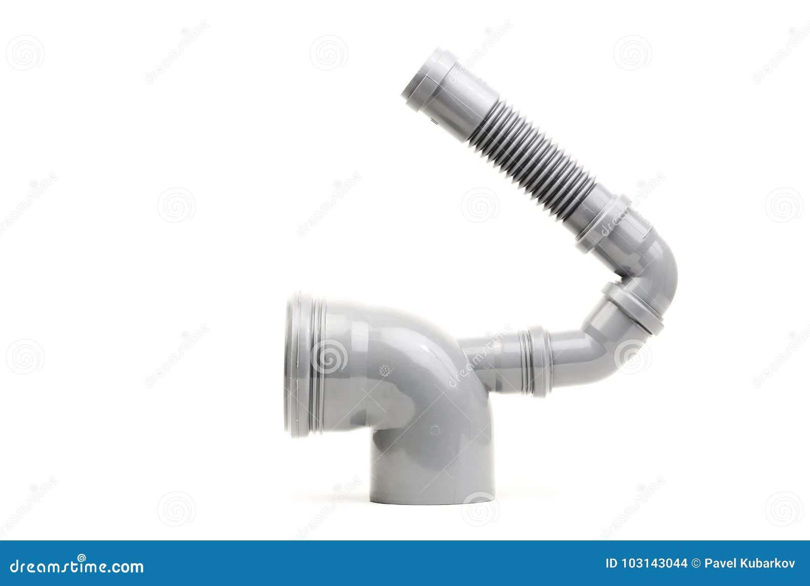 New Gray Drain Pipe Fitting Stock Photo Image of pipeline, sewer