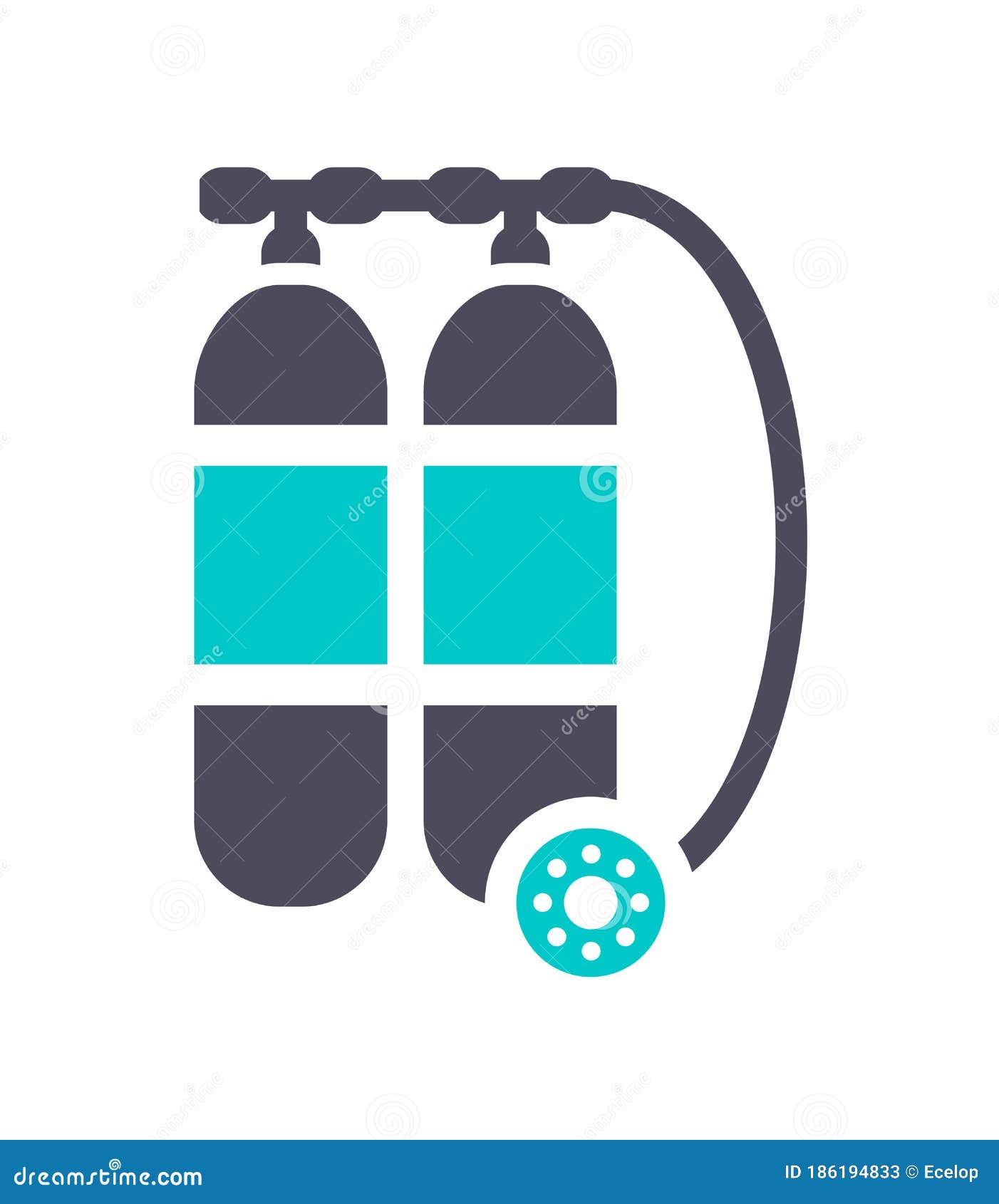 new gray turquoise icon on a white background