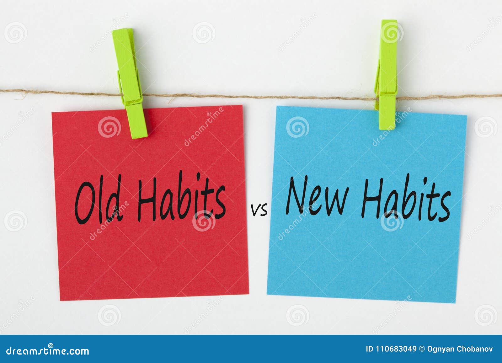 new habits vs old habits concept words